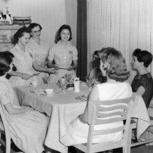 Bethel 4-H club in Columbus County, North Carolina, serving tea to one another