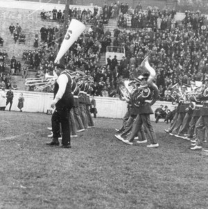 J. C. Richmond, honorary cheerleader, at the college's football games