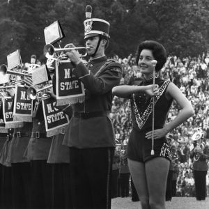 Marching band and a majorette