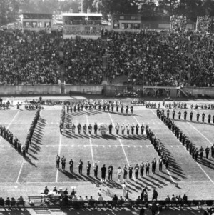 N.C. State marching band spells out "NSC"