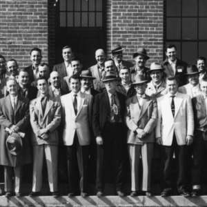 Group of leaders and agents and instructors at the North Carolina Tractor Leaders' Training School on February 2, 1955