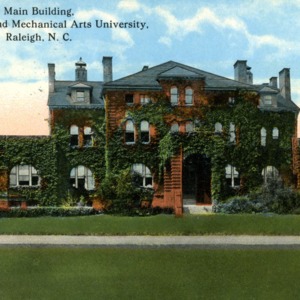 Main Building Agricultural and Mechanical Arts University Raleigh NC illustrated postcard