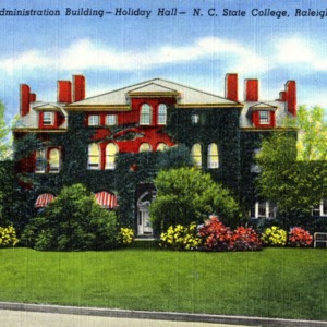 Administration Building Holladay Hall North Carolina State College illustrated postcard