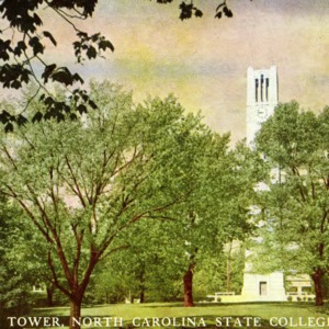 Memorial Tower North Carolina State College photographic postcard