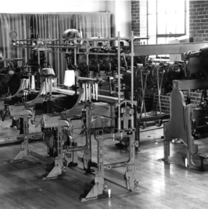 Textile machines, probably in Tompkins Hall