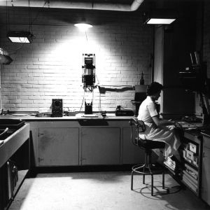 Woman doing research in a textiles lab