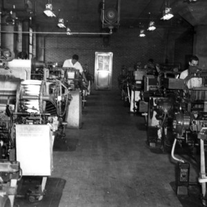 Students working with machinery