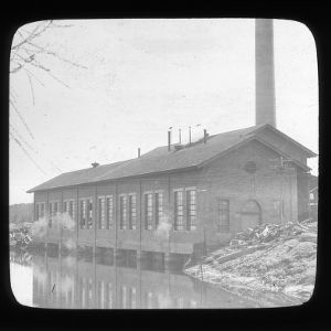 Pump station at Lake Mattamuskeet (New Holland) before windows were replaced on canal side