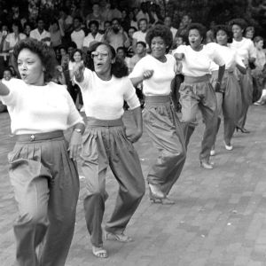 Sisters of Delta Sigma Theta during a step show