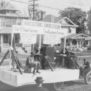 Agricultural administration float in the agricultural fair parade, 1925