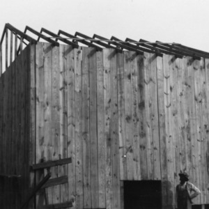 New frame tobacco barn built on farm of Mr. Will Baker, Whitakers, North Carolina, July 1928