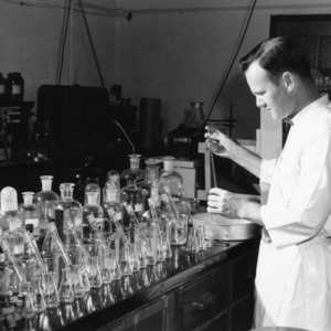 Unidentified man working in a laboratory