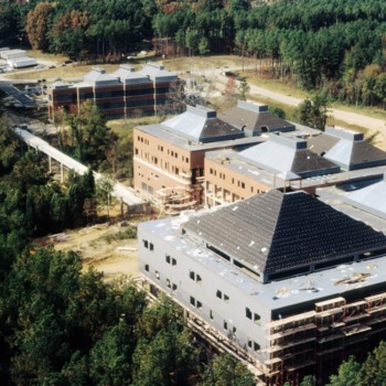 Aerial view of the College of Textiles on Centennial Campus