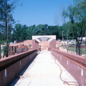 Construction of the bridge on Centennial Campus