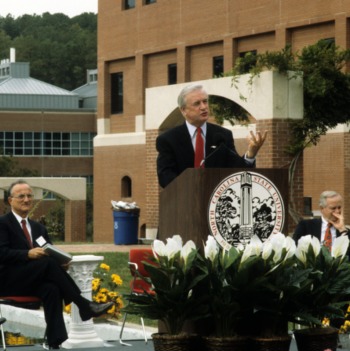 James Hunt speaking at Centennial Campus's ten year celebration