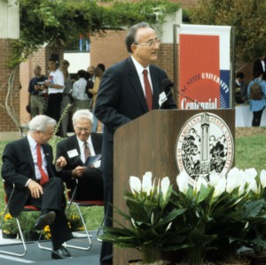 Larry Monteith speaking at Centennial Campus's ten year celebration