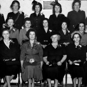 Group portrait of women in suits