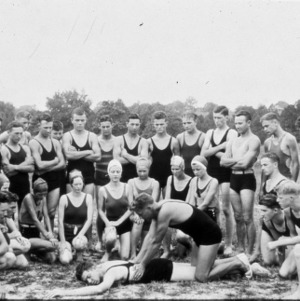 Demonstration of first-aid for swimmers