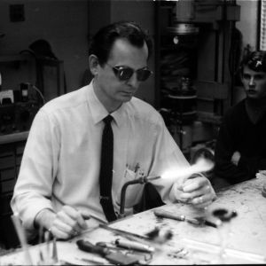 Stan Mezynski and others in physics lab