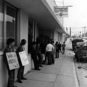 Students protesting the draft