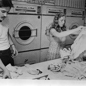 Students doing laundry