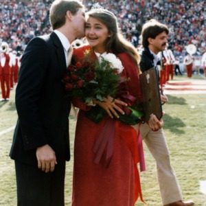 Homecoming Queen Melody Speek during halftime, 1984