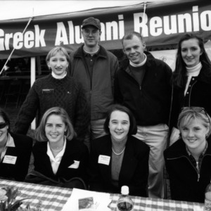 Group at the NC State Greek Alumni tailgate event, 1997