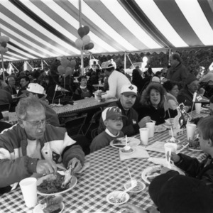 Families at a NC State Alumni Association tailgate event, 1997