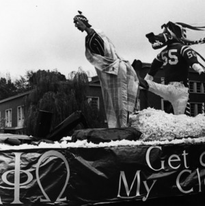 Homecoming Parade, Alpha Phi Omega float, Fall 1965