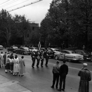Homecoming parade, color guard, 1958
