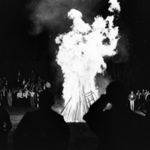 Homecoming Pep Rally, Bonfire, 1966