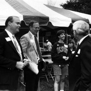 Attendees at a NC State Alumni Association tailgate event, 1990s