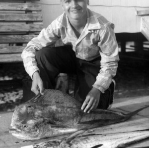 Eddie Schoemborn III with his first salt water fish catch