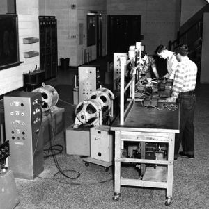 Students working in Electrical Machinery Laboratory