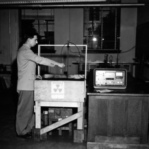 George Parker testing iron powders