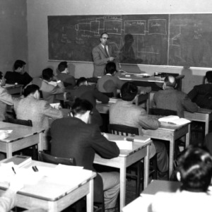 Dr. Walter instructing at Fifth Nuclear Technology Short Course, March 1958