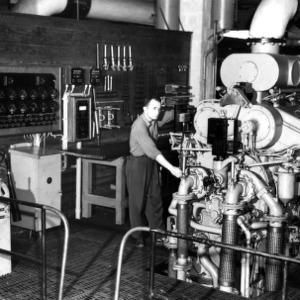 Man with engineering machinery