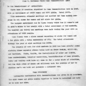 Report of the division of home demonstration work, December 1919 - December 1920