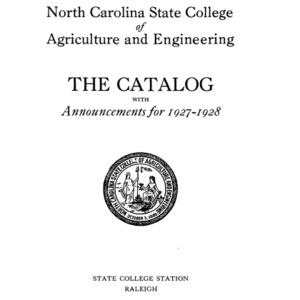North Carolina State College of Agriculture and Engineering Catalog, 1926-1927