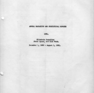 Annual narrative and statistical reports, 1931
