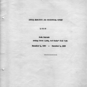 Annual narrative and statistical report, 1933