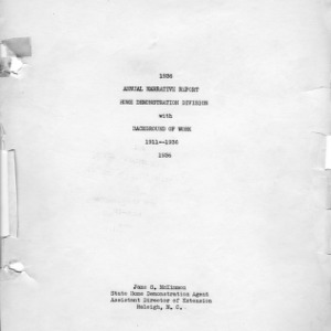 Annual narrative report Home Demonstration Division with background of work 1911-1936