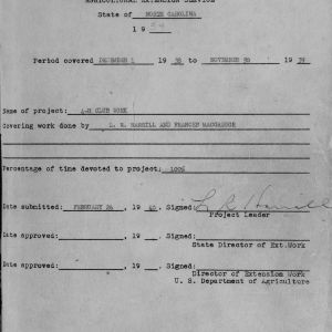Narrative report and statistical summary of 4-H Club work, December 1, 1938 to November 30, 1939