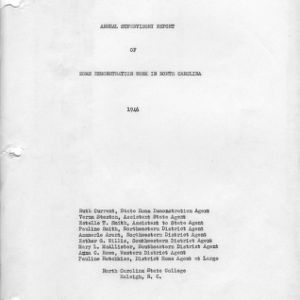 Annual supervisory report of home demonstration work in North Carolina 1946