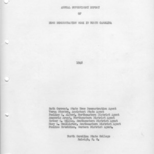 Supervisory report of home demonstration work 1948