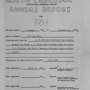 North Carolina Agricultural Extension Service annual report for 1953