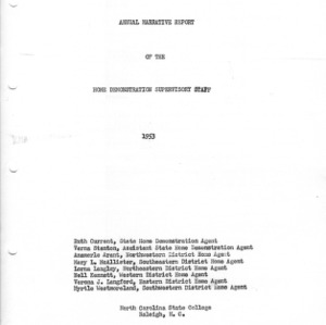 Home demonstration supervisory report 1953