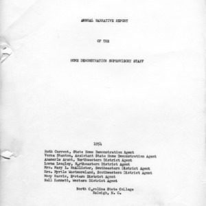 Home demonstration supervisory report 1954