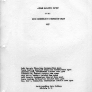 Home demonstration supervisory report 1955