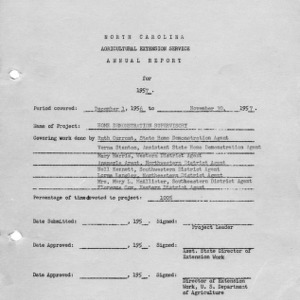 Home demonstration supervisory report for 1957